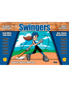 Swingers Softball 13oz Vinyl Team Banner DIY Live Designer