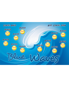 Blue Waves Softball 13oz Vinyl Team Banner DIY Live Designer
