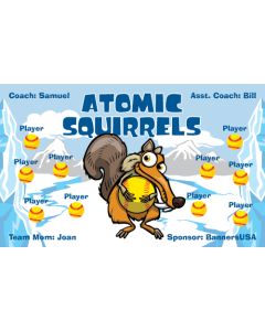 Atomic Squirrels Softball 13oz Vinyl Team Banner DIY Live Designer
