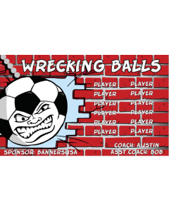 Wrecking Balls Soccer 9oz Fabric Team Banner DIY Live Designer