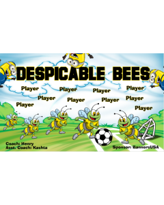 Despicable Bees Soccer 9oz Fabric Team Banner DIY Live Designer