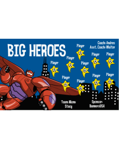 Big Heroes Soccer 9oz Fabric Team Banner DIY Live Designer