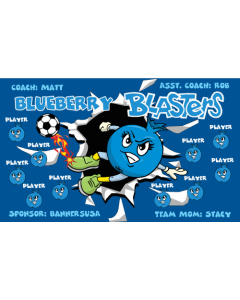 Blueberry Blasters Soccer 9oz Fabric Team Banner DIY Live Designer