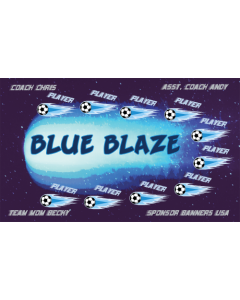 Blue Blaze Soccer 9oz Fabric Team Banner DIY Live Designer