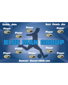 Blue Man Group Soccer 9oz Fabric Team Banner DIY Live Designer