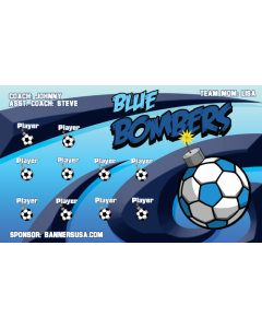 Blue Bombers Soccer 9oz Fabric Team Banner DIY Live Designer