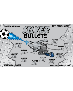 Silver Bullets Soccer 9oz Fabric Team Banner DIY Live Designer