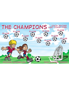 Champions Soccer 9oz Fabric Team Banner DIY Live Designer
