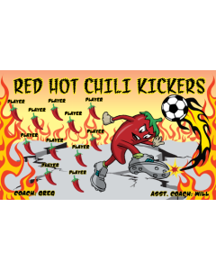 Red Hot Chili Kickers Soccer 9oz Fabric Team Banner DIY Live Designer