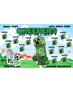 Creepers Soccer 9oz Fabric Team Banner DIY Live Designer