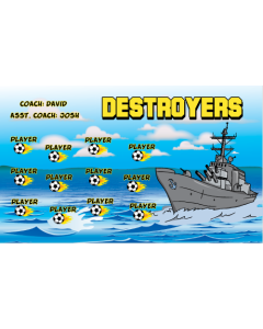 Destroyers Soccer 9oz Fabric Team Banner DIY Live Designer