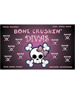 Bone Crushin' Divas Soccer 9oz Fabric Team Banner DIY Live Designer