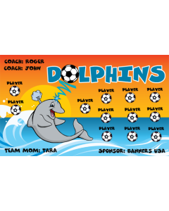Dolphins Soccer 13oz Vinyl Team Banner DIY Live Designer