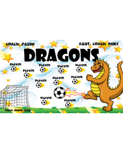 Dragons Soccer 9oz Fabric Team Banner DIY Live Designer