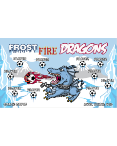 Frost Fire Dragons Soccer 9oz Fabric Team Banner DIY Live Designer