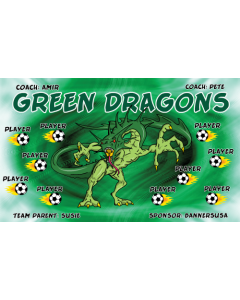 Green Dragons Soccer 9oz Fabric Team Banner DIY Live Designer