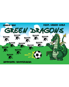 Green Dragons Soccer 9oz Fabric Team Banner DIY Live Designer