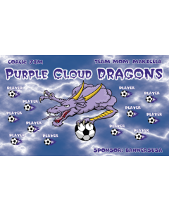 Purple Dragons Soccer 9oz Fabric Team Banner DIY Live Designer