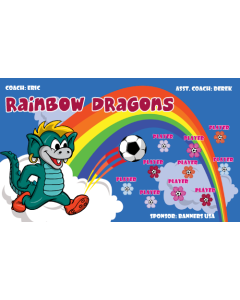 Rainbow Dragons Soccer 9oz Fabric Team Banner DIY Live Designer