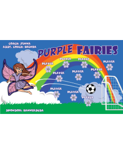Purple Fairies Soccer 9oz Fabric Team Banner DIY Live Designer