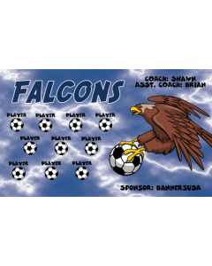 Falcons Soccer 9oz Fabric Team Banner DIY Live Designer