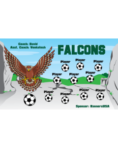 Falcons Soccer 9oz Fabric Team Banner DIY Live Designer