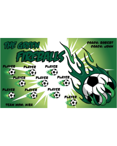 Green Fireballs Soccer 13oz Vinyl Team Banner DIY Live Designer