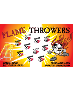 Flame Throwers Soccer 9oz Fabric Team Banner DIY Live Designer