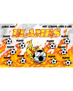 Flames Soccer 13oz Vinyl Team Banner DIY Live Designer