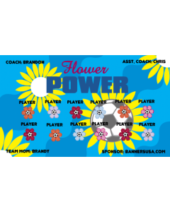 Flower Power Soccer 13oz Vinyl Team Banner DIY Live Designer