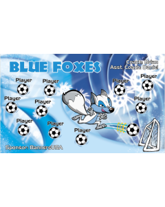 Blue Foxes Soccer 9oz Fabric Team Banner DIY Live Designer