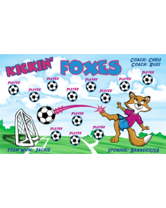 Kickin' Foxes Soccer 9oz Fabric Team Banner DIY Live Designer