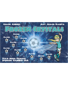Frozen Crystals Soccer 9oz Fabric Team Banner DIY Live Designer