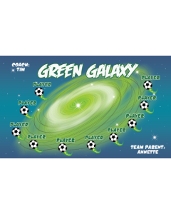 Green Galaxy Soccer 9oz Fabric Team Banner DIY Live Designer