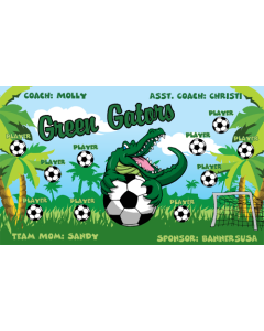 Green Gators Soccer 13oz Vinyl Team Banner DIY Live Designer