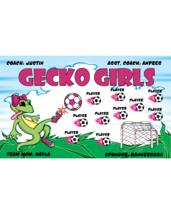 Gecko Girls Soccer 9oz Fabric Team Banner DIY Live Designer