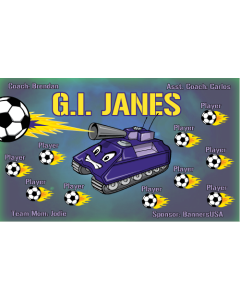G.I. Janes Soccer 9oz Fabric Team Banner DIY Live Designer