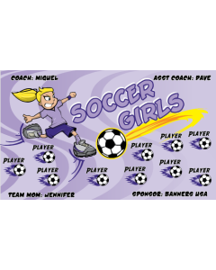 Soccer Girls Soccer 9oz Fabric Team Banner DIY Live Designer