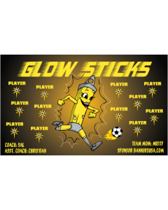 Glow Sticks Soccer 9oz Fabric Team Banner DIY Live Designer