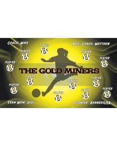 Gold Miners Soccer 9oz Fabric Team Banner DIY Live Designer