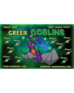 Green Goblins Soccer 9oz Fabric Team Banner DIY Live Designer