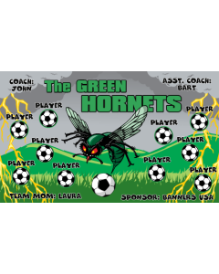 Green Hornets Soccer 9oz Fabric Team Banner DIY Live Designer