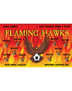 Flaming Hawks Soccer 13oz Vinyl Team Banner DIY Live Designer