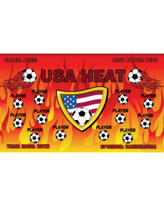 USA Heat Soccer 9oz Fabric Team Banner DIY Live Designer