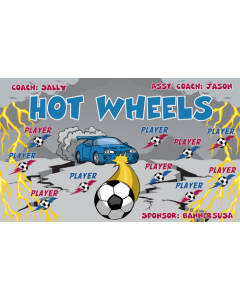 Hot Wheels Soccer 9oz Fabric Team Banner DIY Live Designer