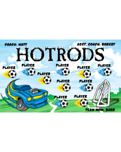 Hot Rods Soccer 9oz Fabric Team Banner DIY Live Designer
