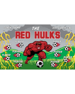 Red Hulks Soccer 9oz Fabric Team Banner DIY Live Designer