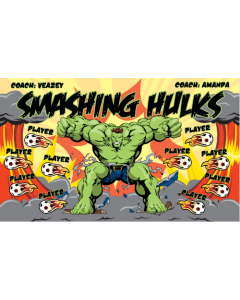Smashing Hulks Soccer 9oz Fabric Team Banner DIY Live Designer