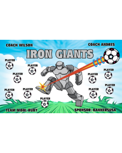 Iron Giants Soccer 9oz Fabric Team Banner DIY Live Designer