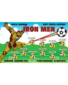 Iron Men Soccer 9oz Fabric Team Banner DIY Live Designer